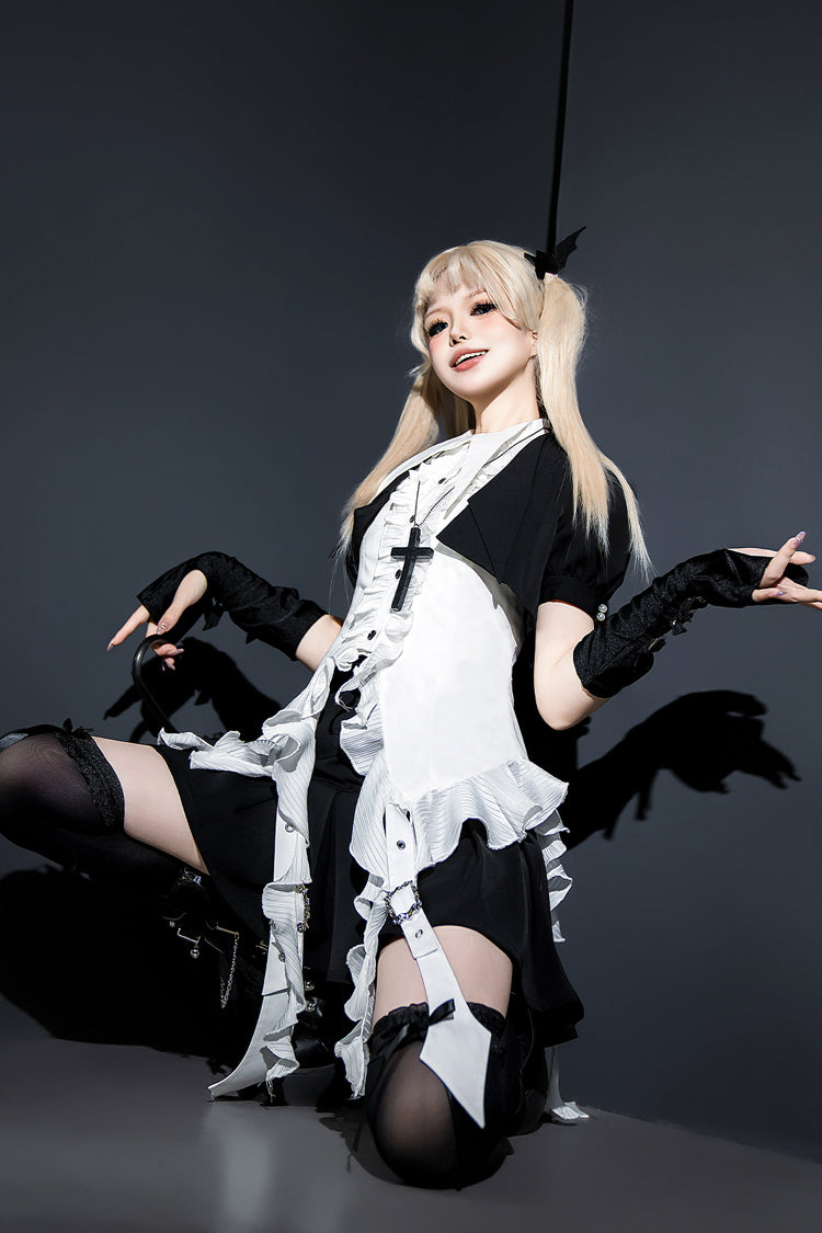 Broken Gemstones Gothic Ruffle Skirt