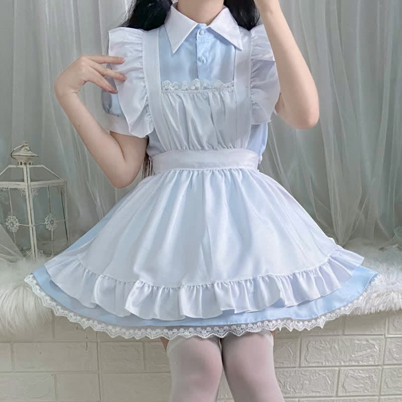 Kawaii Sweet Ruffled Maid Lolita Dress