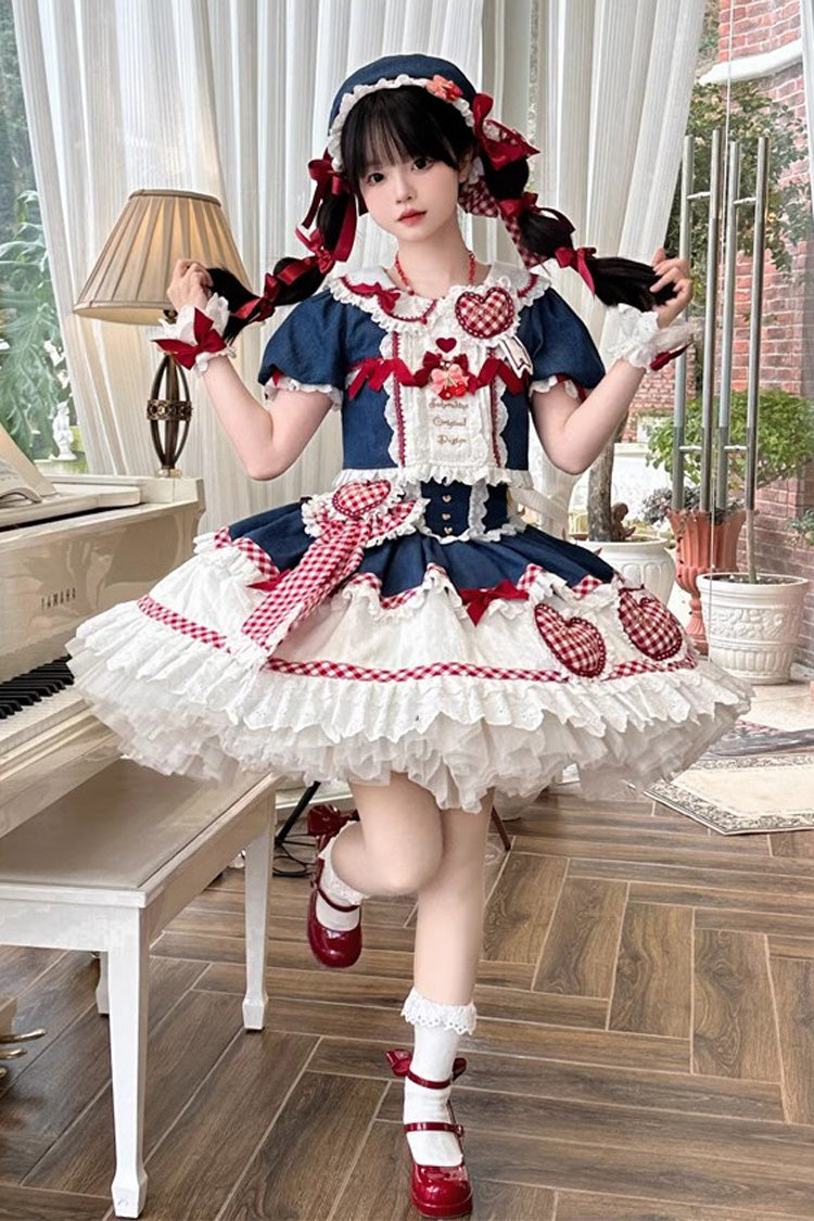 Peach Heart Lilith Lace-Up Skirt Set