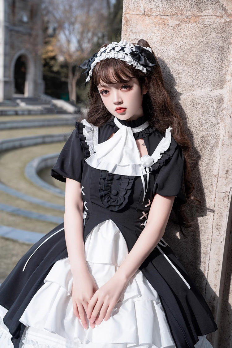 Noir Twilight Sorceress Cardigan Gown with Detachable Sleeves - Dark Lolita