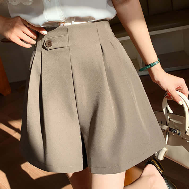 Chic High Waist Buttons Shorts