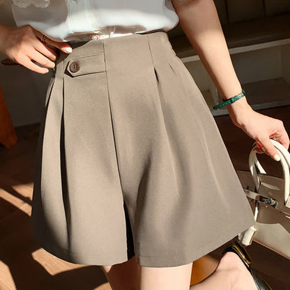 Chic High Waist Buttons Shorts