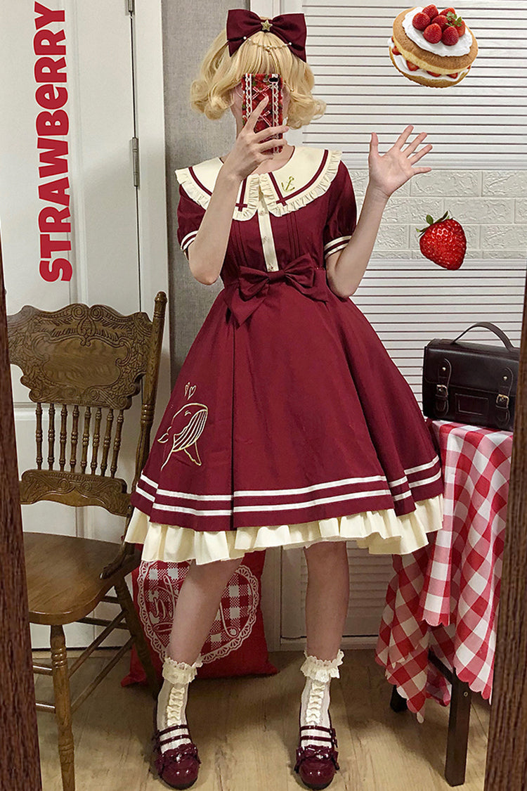 Navy Sailor Short-Sleeved Sweet Lolita OP