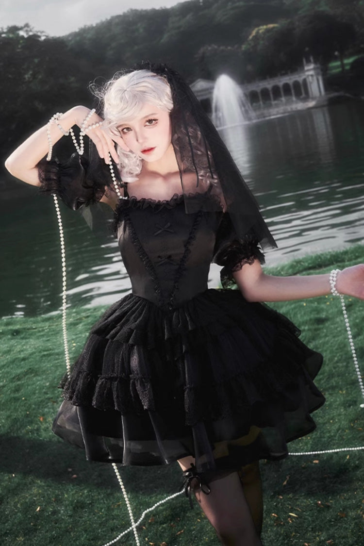 Gothic Lolita Drawstring JSK with Ruffle Details