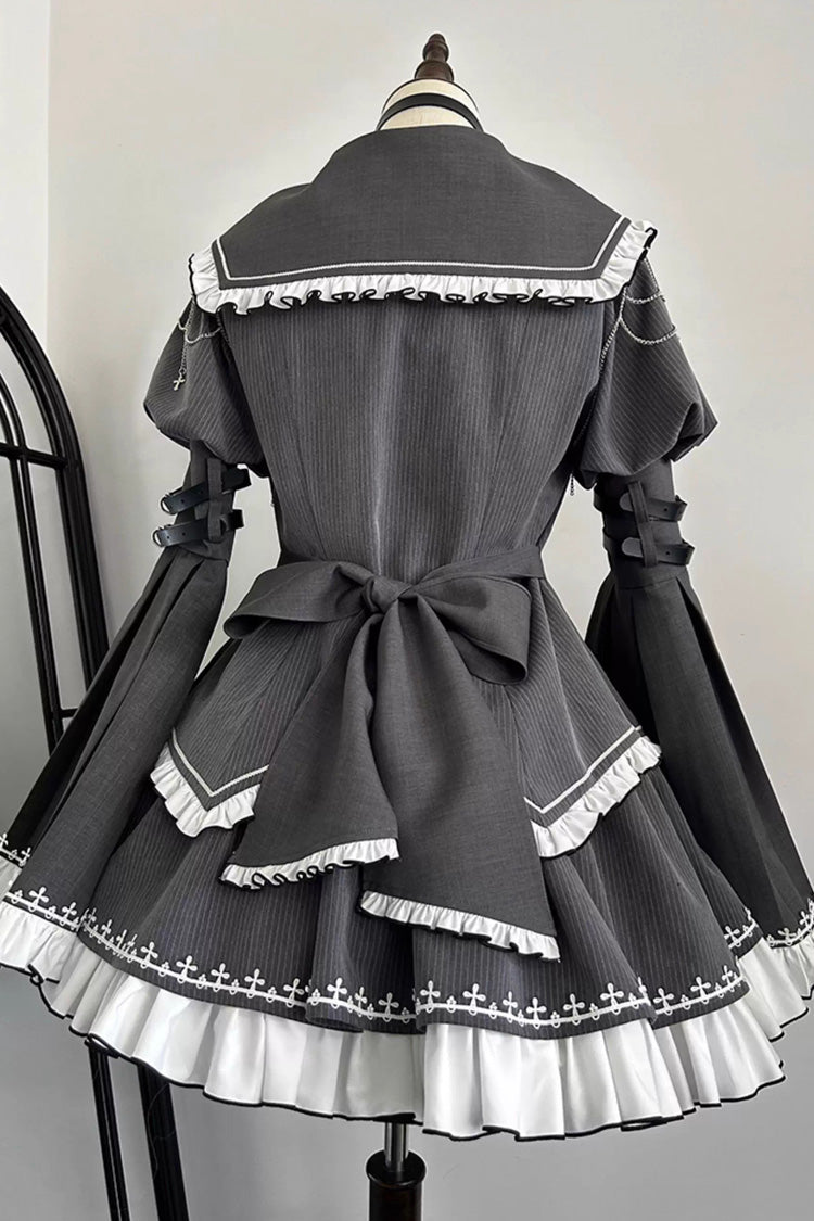 Hime Sleeve Embroidery Gothic Skirt Set