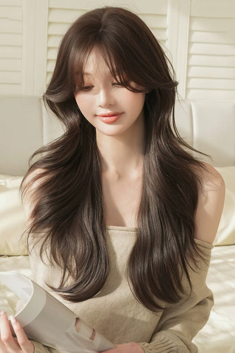 Effortless Layered Large Wave Wig in Black or Brown