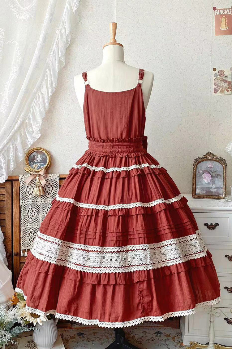 Summer Flower Tea Ruffle Bow Lace Sweet Lolita Jsk Dress 6 Colors