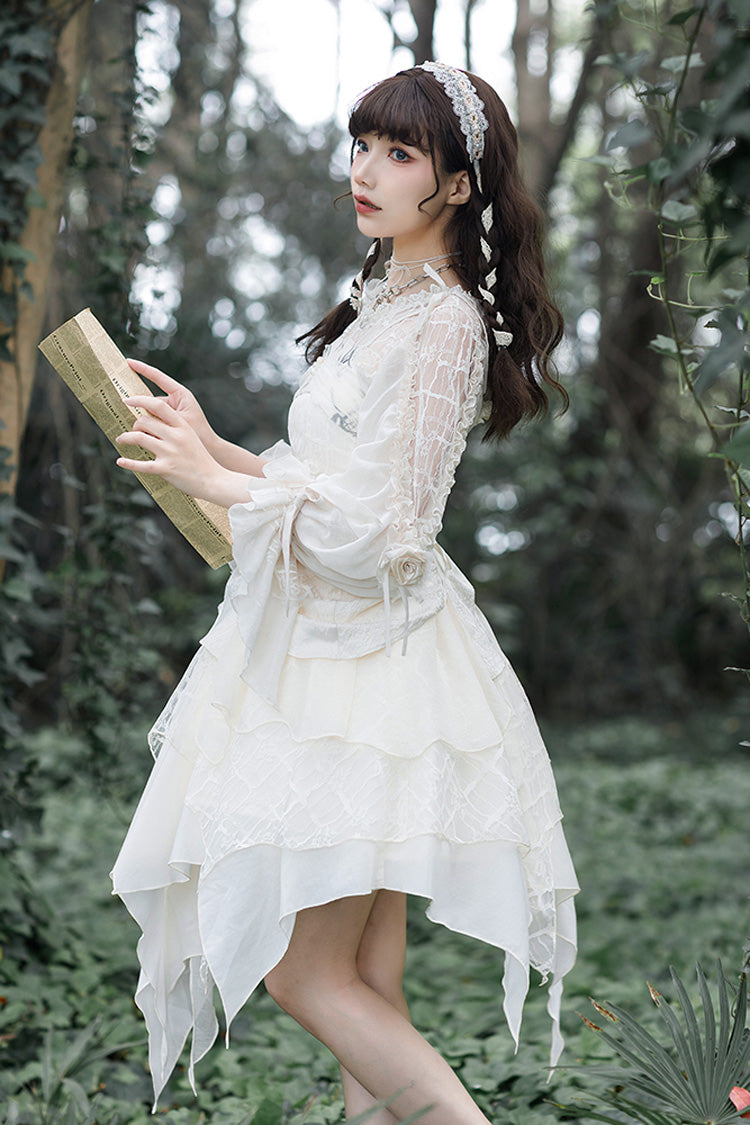 Ivory Sheer Sweet Elegant Blouse