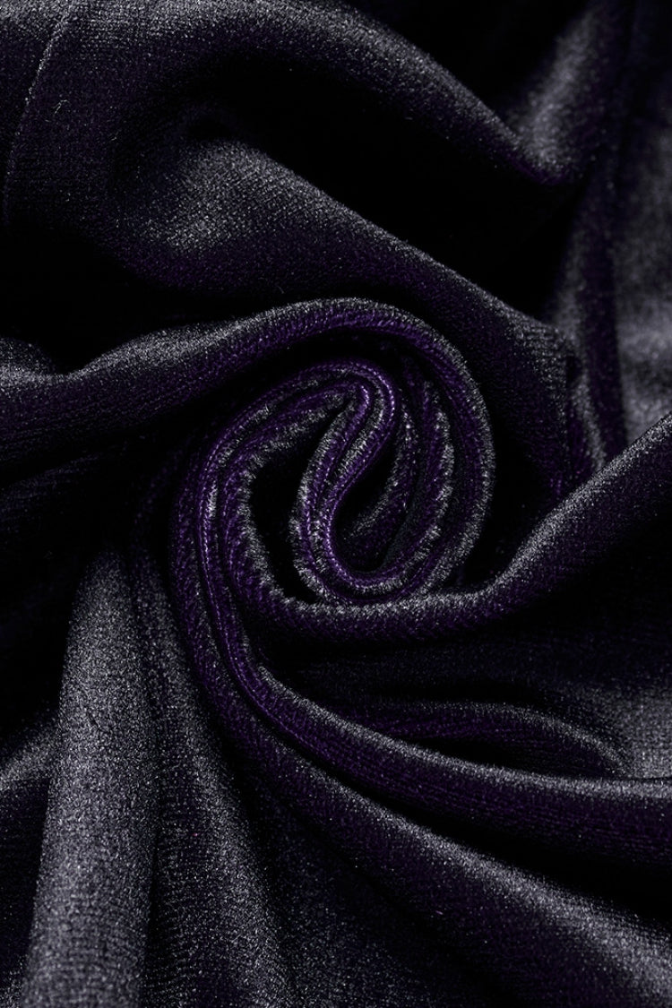 Purple Gradient Long Sleeve Gothic Dress