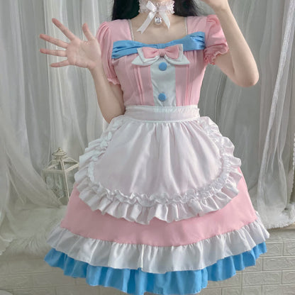 Lolita Bow Knot Ruffled Maid Dress