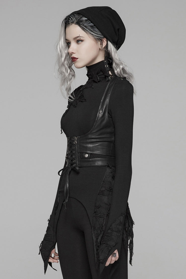 Corset with Lace-Up Back and Zipper Closure
