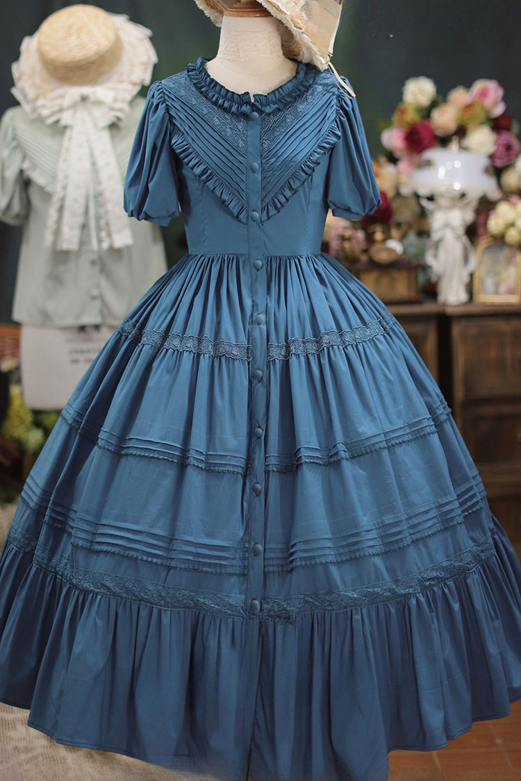 Elegant Round Neck Short-Sleeved Ruffled Sweet Lolita Dress
