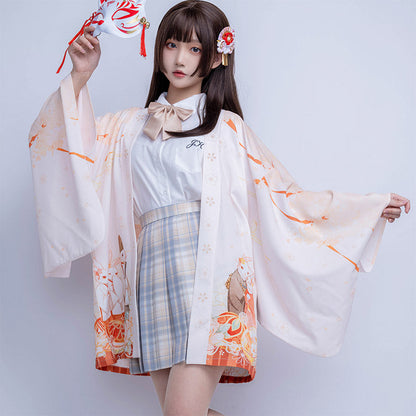 Cartoon Bunny Loose Cardigan Kimono Outerwear