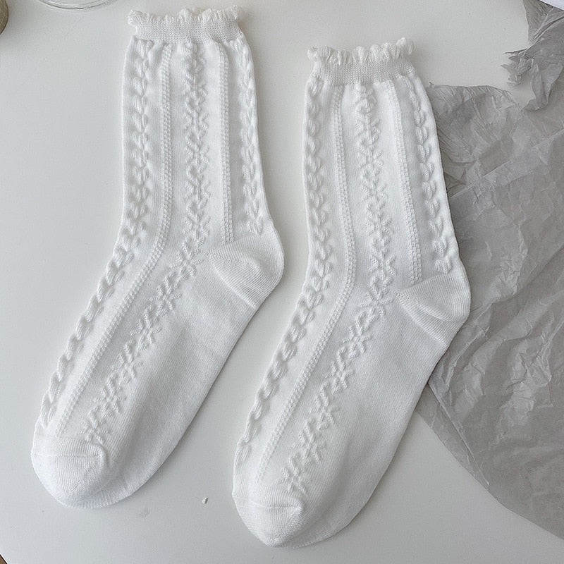 Dainty White Lace Socks