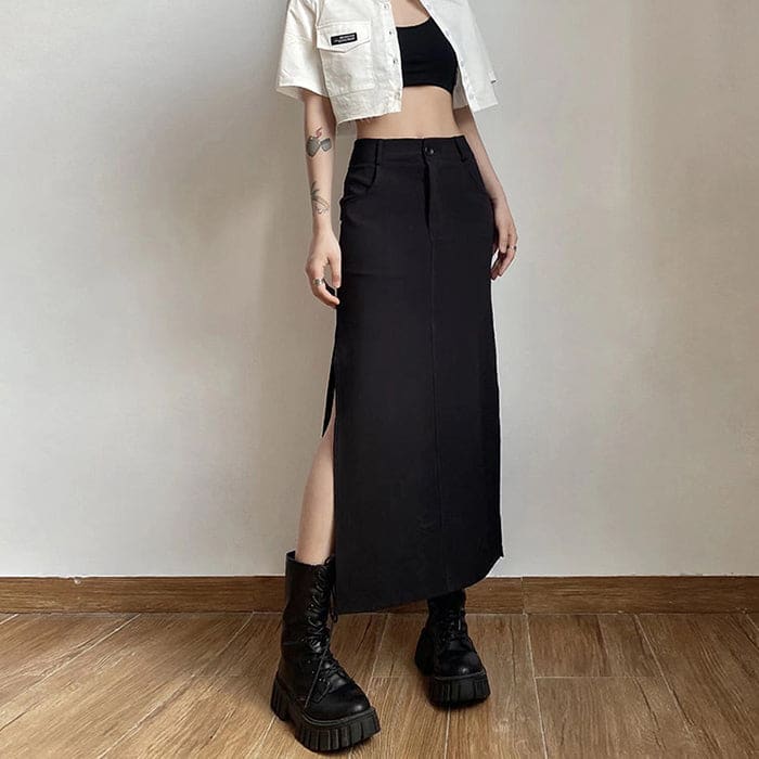 Dark Elegant Black Skirt - Skirt