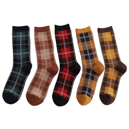 Dark Vintage Plaid Socks