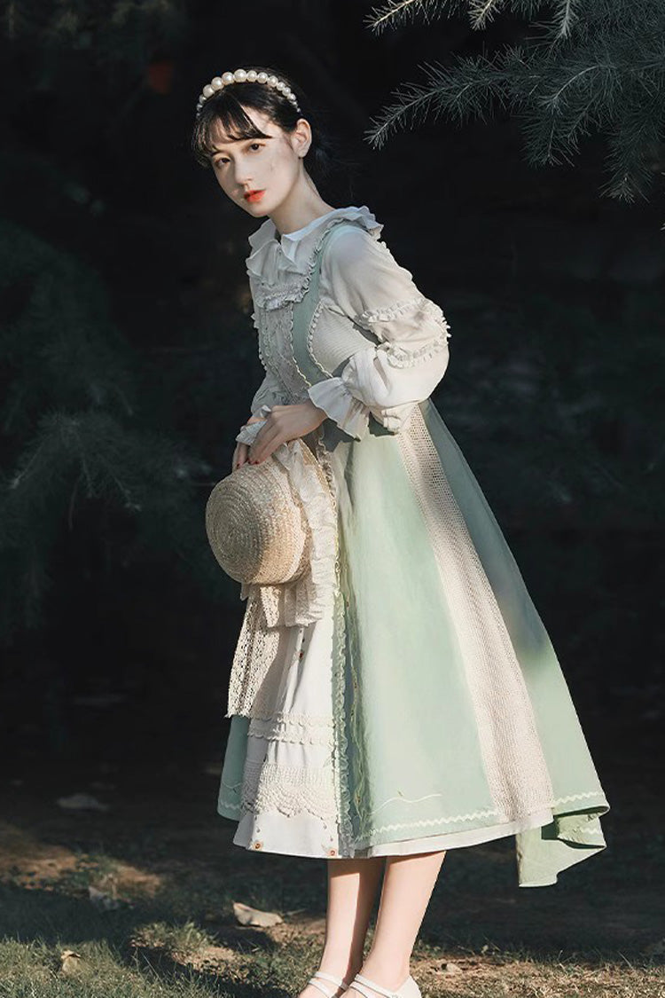 Classic Lolita JSK Dress with Pastoral Lace Floral