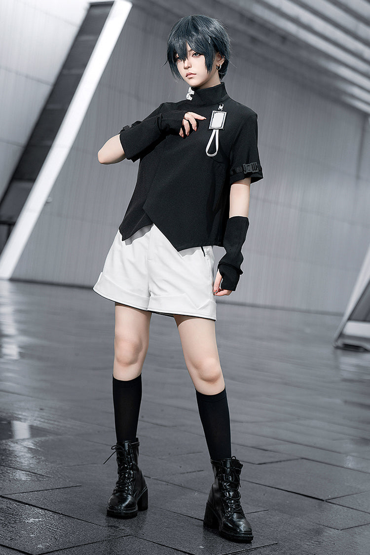 Ouji Fashion Prince Stand Collar Short Sleeve Lolita Blouse