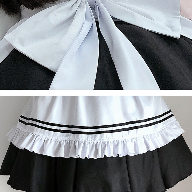 Bow Tie Lolita Maid Ruffle Costume Dress