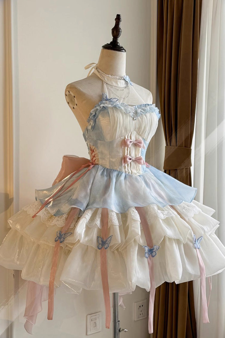 Sleeveless Sweet Elegant Princess Lolita Multi-Layer Ruffle Dress 3 Colors