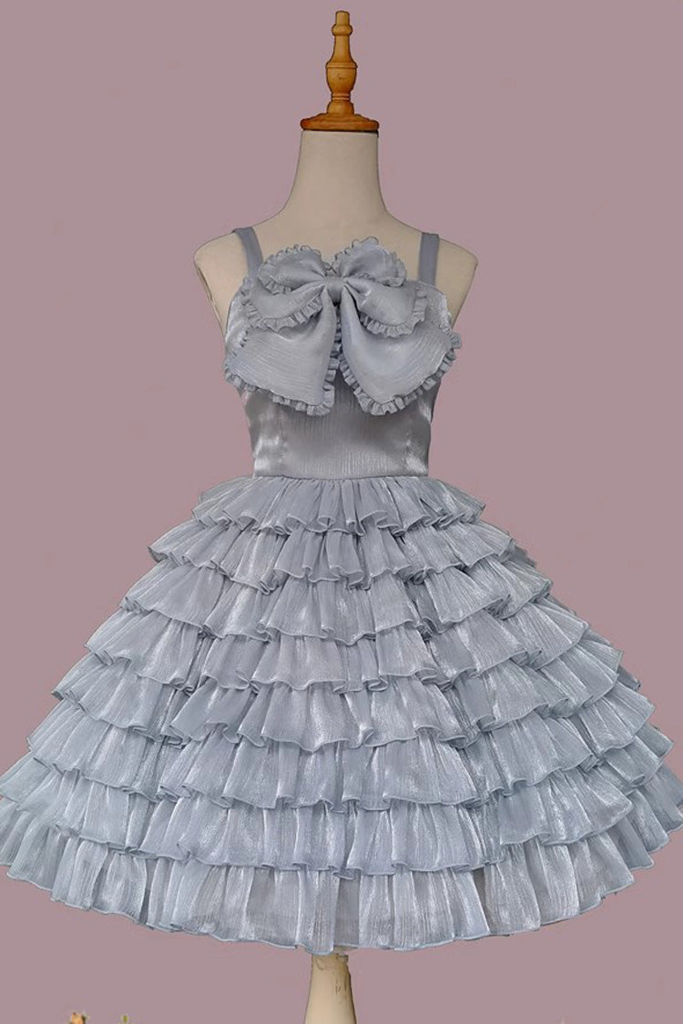 Plaid Print Ruffled Bow Sweet Tiered Dress - 3 Variants