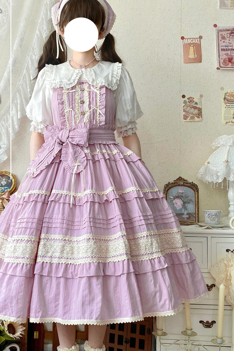 Summer Flower Tea Ruffle Bow Lace Sweet Lolita Jsk Dress 6 Colors