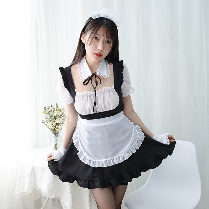 Sexy Ruffle Maid Dress Nightdress Lingerie Set