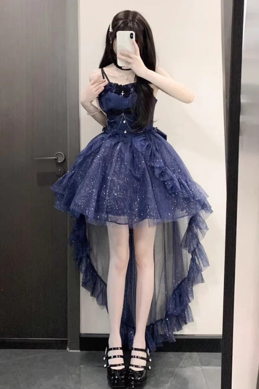 Blue Sweet Elegant Princess Lolita Cardigan Jsk Dress Set
