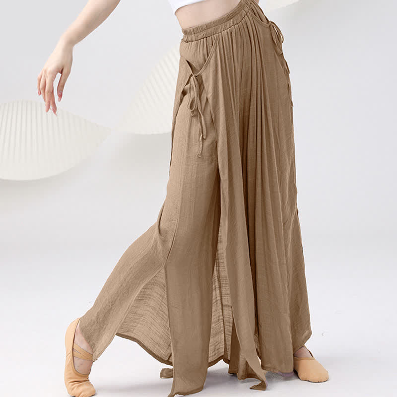 Vintage Flowy Split Wide Leg Casual Pants