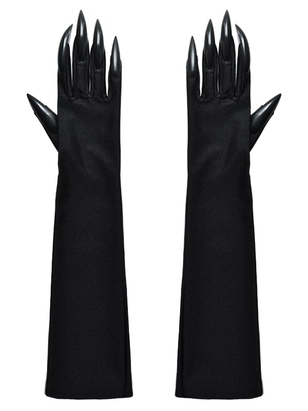 Gothic Punk Black Halloween Gloves