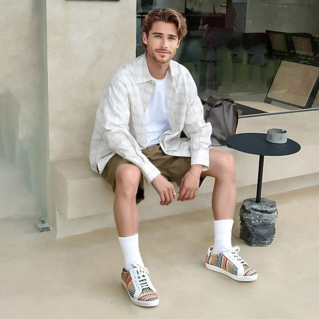 Men's Trendy – Woven Nylon Knit Sneakers Multicolor