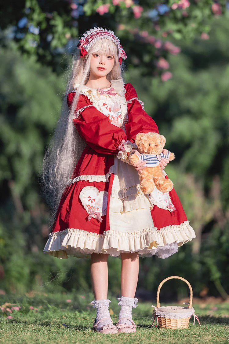 Sweet Lolita Cardigan with Bowknot and Ruffle Print