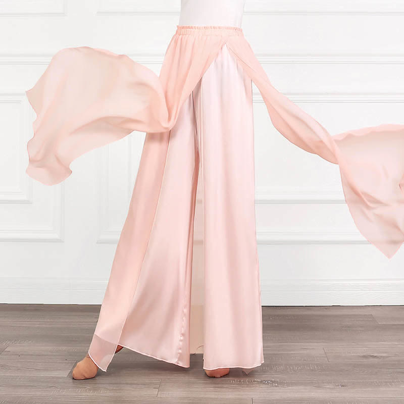 Flowy Chiffon Split Wide Leg Pants