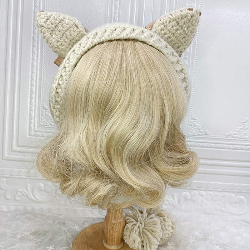 Cute Cat Ears Lace Lolita Hat Warm