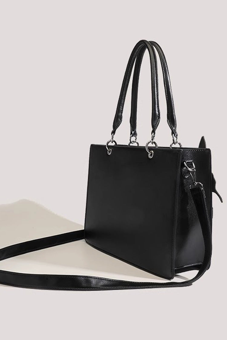 Ebony Arachnid Web Butterfly Large Tote Itabag for Lolita Enthusiasts - Noir