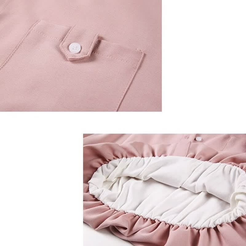 Pink Lapel Shirt Casual Suit Pants