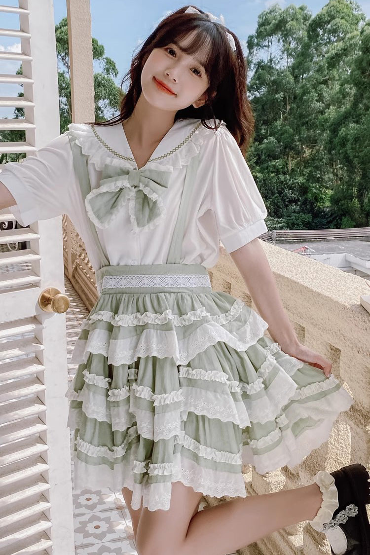Scarlett Summer Ruffled Bow Sweet Strap Dress - 2 Colors