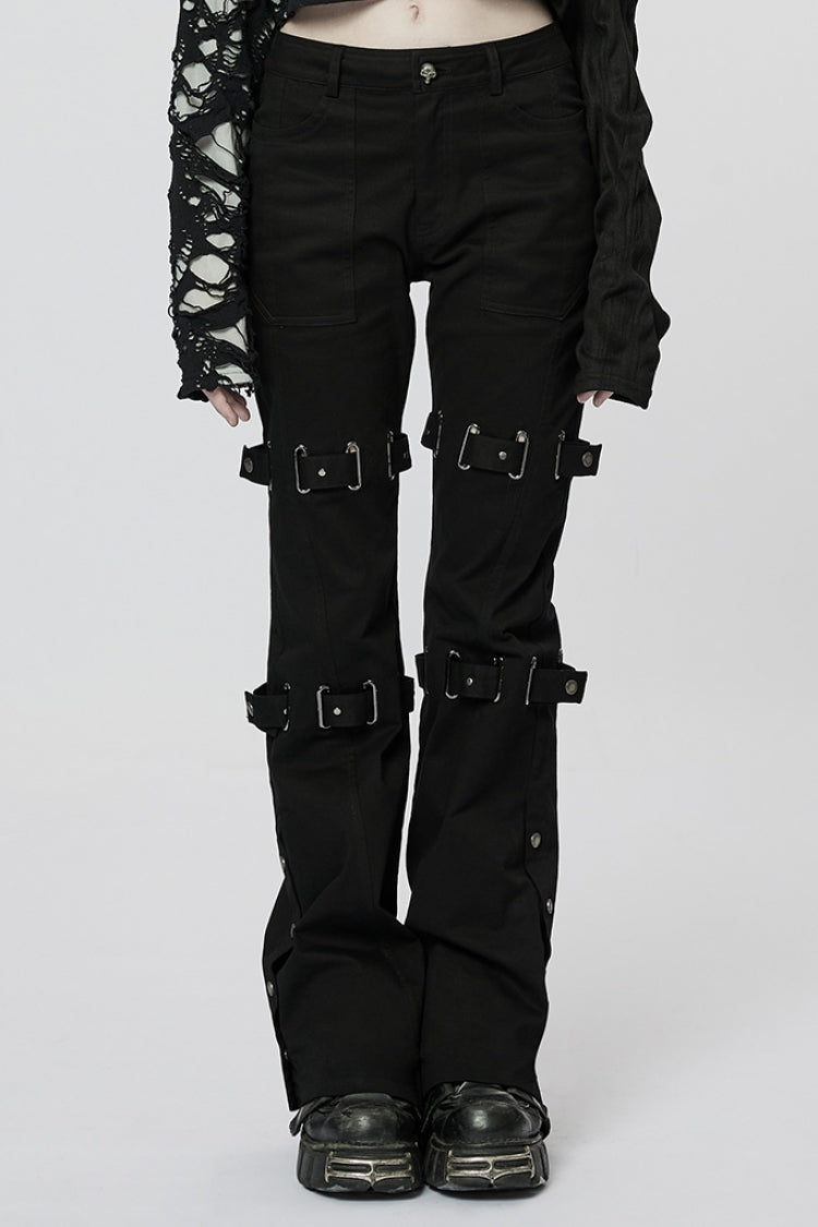 Umbra Buckle Strap Steampunk Flared Trousers for Women