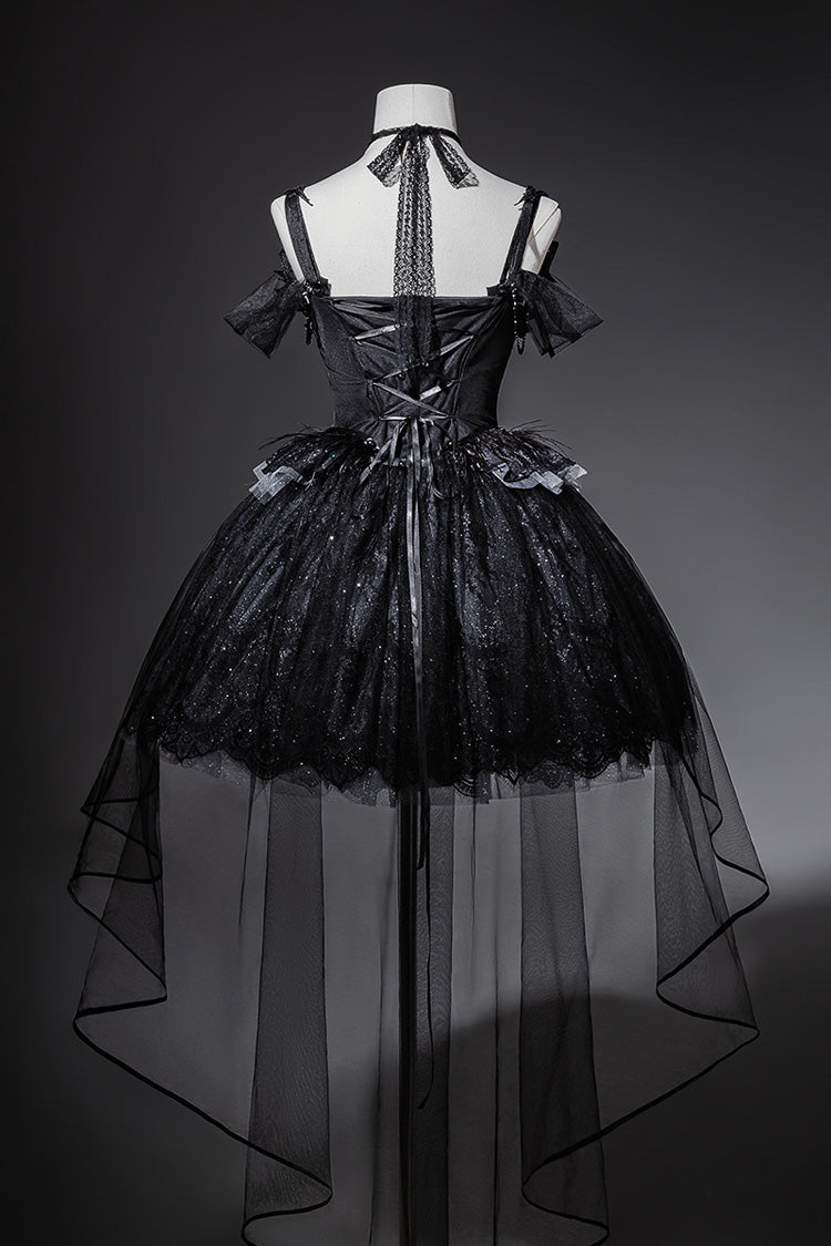 Jsk Dress with Ruffle Embroidery and Bowknot Details