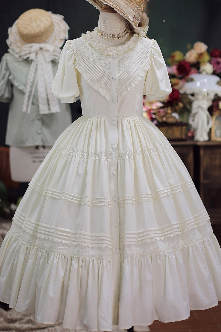 Elegant Round Neck Short-Sleeved Ruffled Sweet Lolita Dress