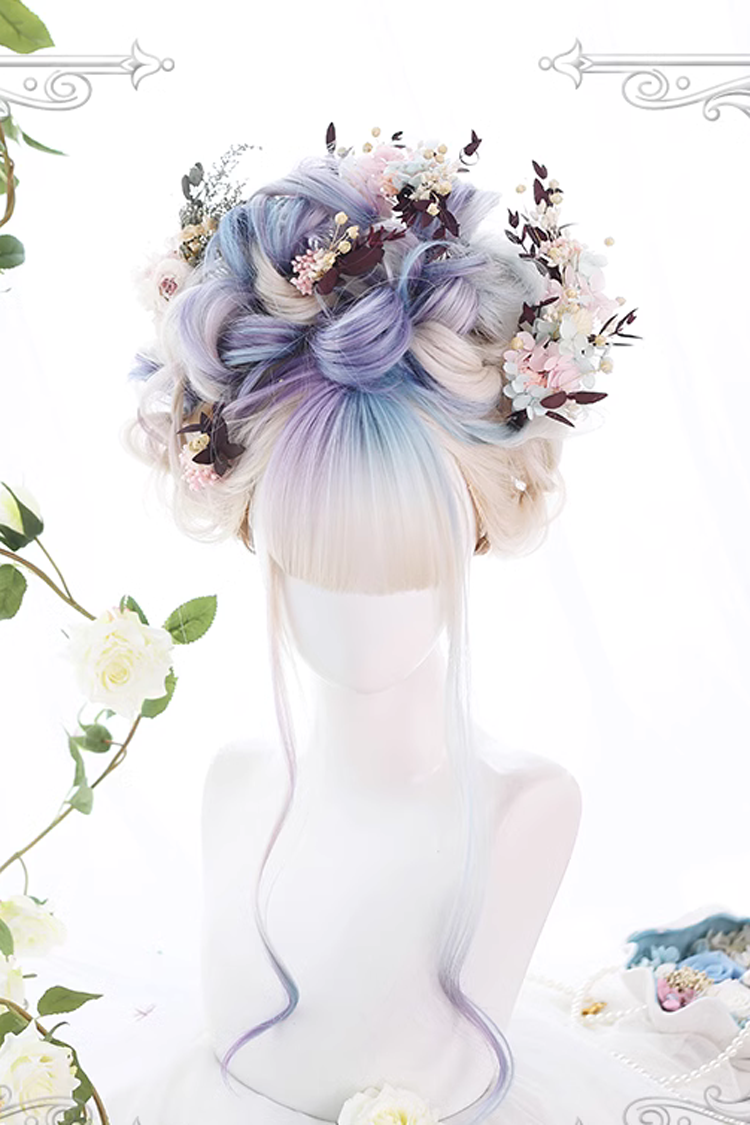 Gradient Multicolor Long Curly Sweet Wig