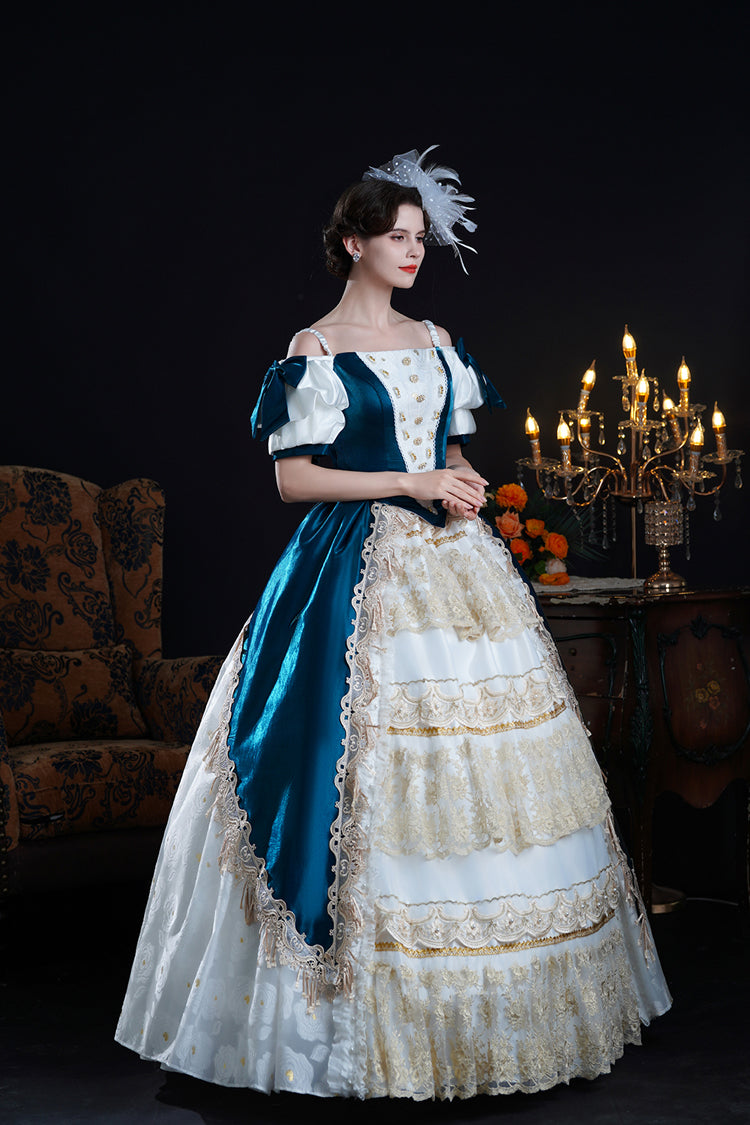 Off-Shoulder Short Sleeve Ruffled Cardigan Lace Victorian Palace Lolita Dress