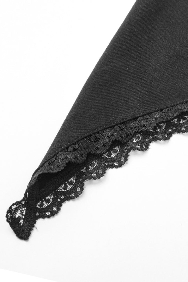 Punk Blouse for Her with Bertha Neck & Embroidered Sleeves