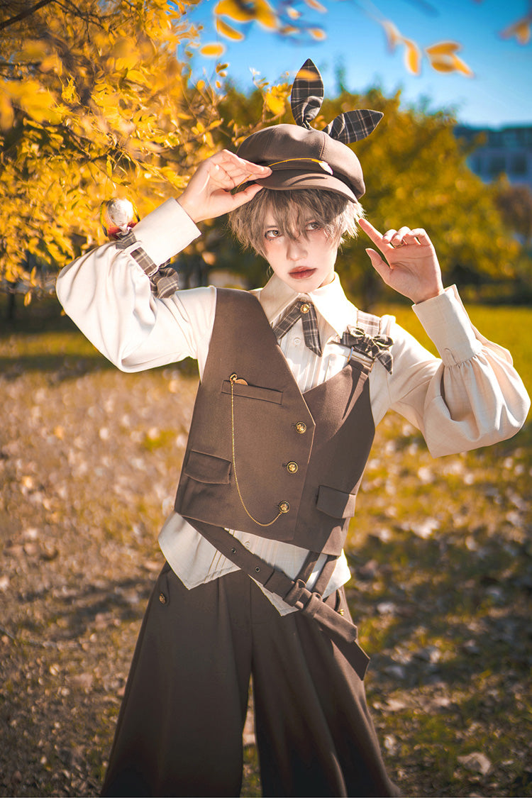 Secret Morning Post Ouji Lolita Vest in Coffee Brown