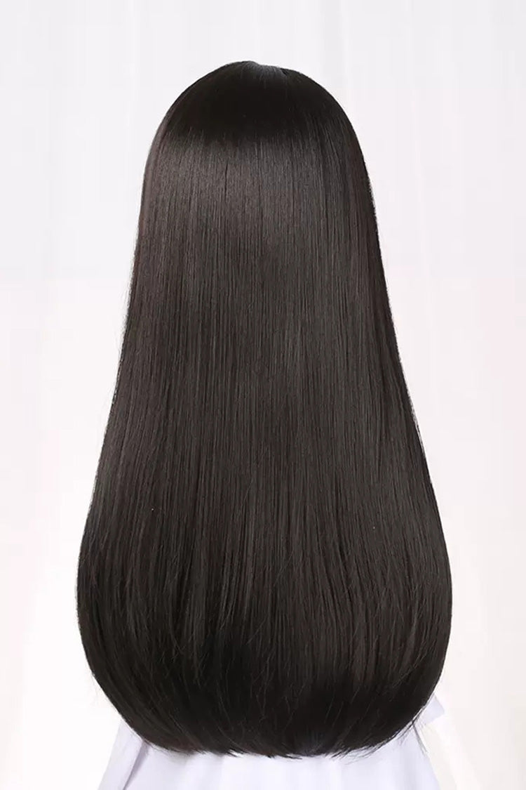 Gothic Lolita Wig with Long Straight Hair & Hime Cut Style