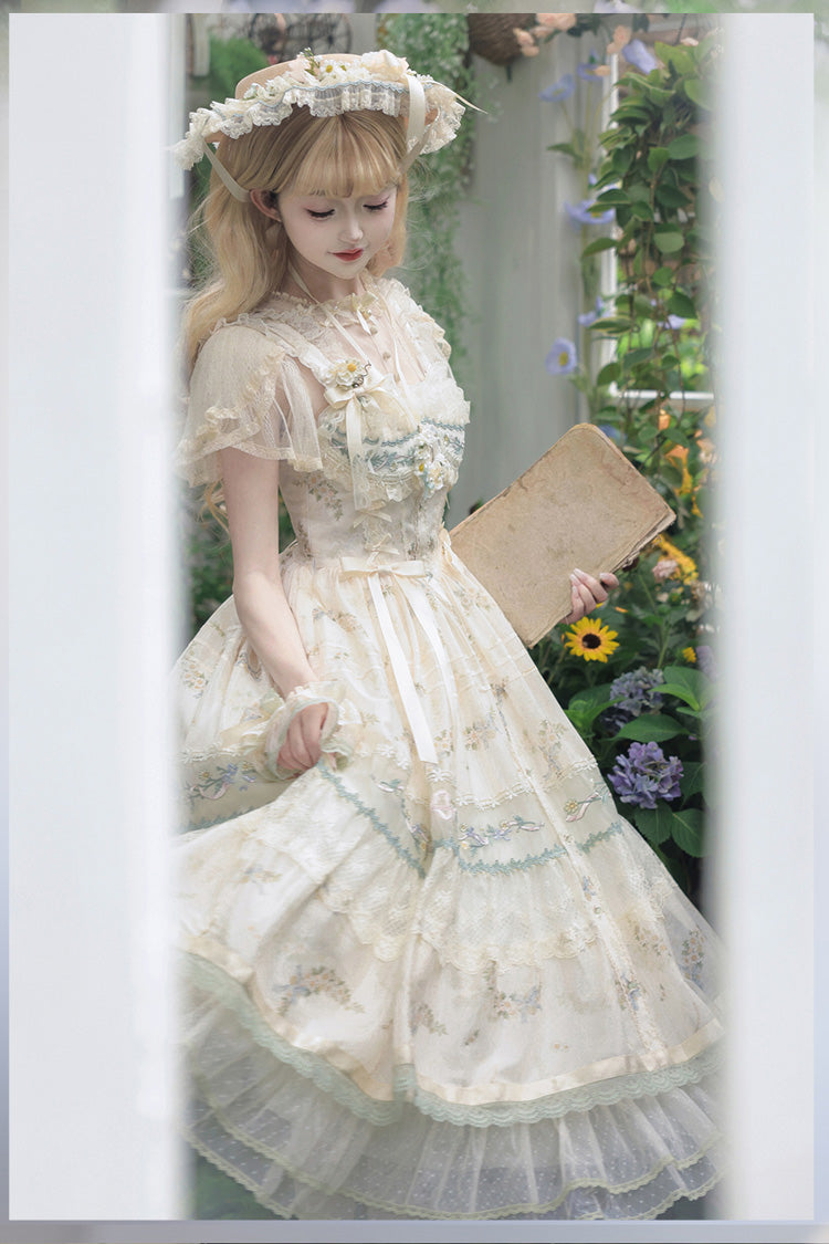 Princess Lolita JSK Dress with Lace and Embroidery