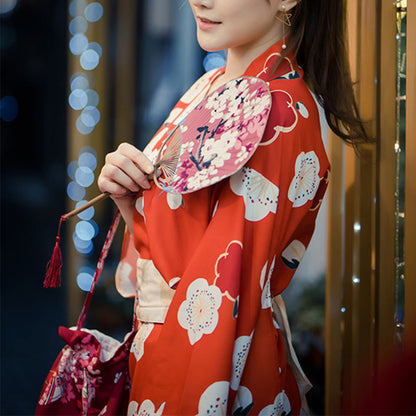 Aesthetic Cherry Blossoms Print Kimono Dress