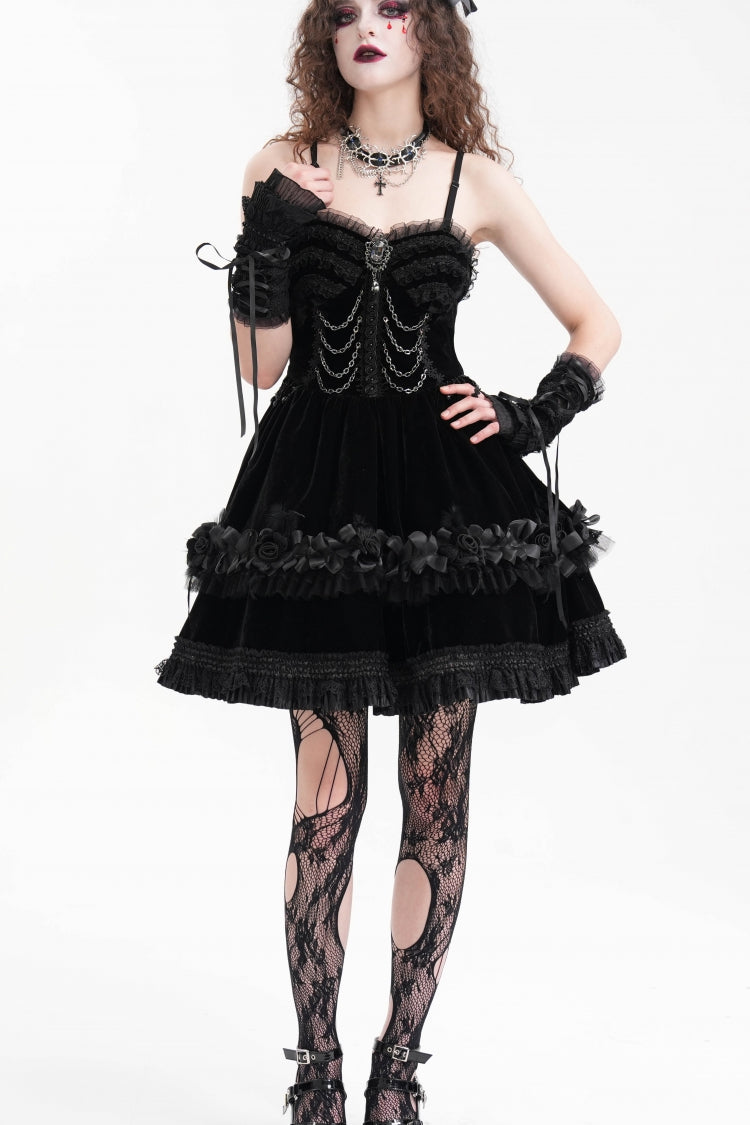 Gorgeous Palace Gothic Arm Sleeves with Mesh Eyelet & Bow Lace