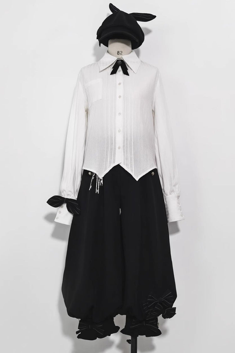 Ivory Long-Sleeve Secret Morning Paper Dapper Ouji Shirt