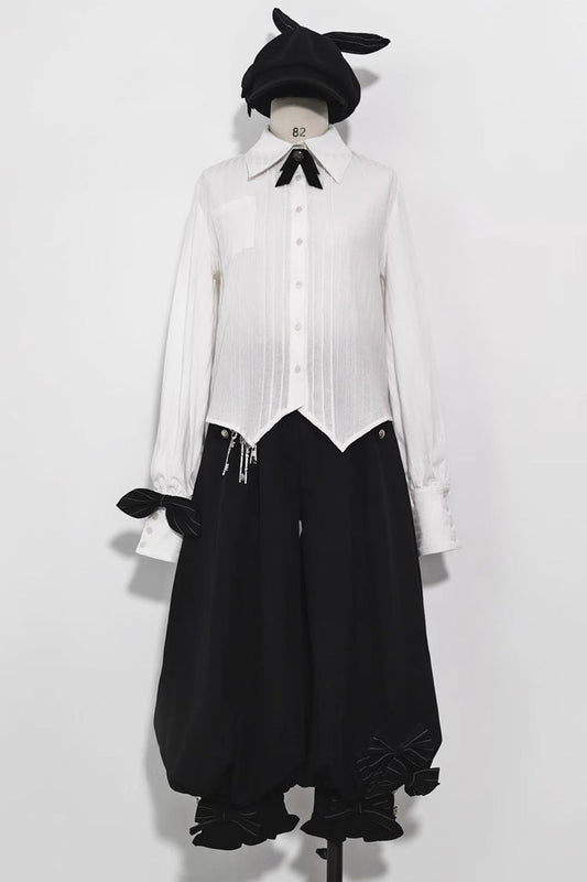 Ivory Long-Sleeve Secret Morning Paper Dapper Ouji Shirt